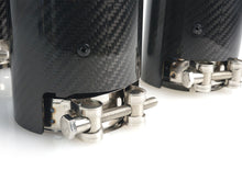 4PCS Carbon Fiber Exhaust Tips Gloss Black Perforated Inner Set for BMW M2 M3 M4 M5