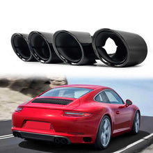 Black Rear Tail Muffler Pipes Exhaust Tips For Porsche 911 Carrera 991 2016-2018
