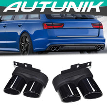 63mm Inlet Exhaust Tips Muffler Pipe Black For Audi A6 C8 A7 C8 2019-2022 Upgrade to S6 S7 et46