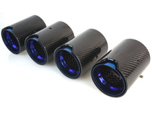 4x Carbon Fiber Exhaust Tips for BMW F80 M3 F82 M4 65-67mm pipes Gloss Blue Inner