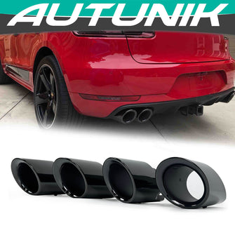 Glossy Black Exhaust Pipe Muffler Tips For Porsche Macan S 3.0L engine 2014 - 2022 et146