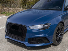 Glossy Black Front Mesh Grille Grill For Audi A6 S6 C7 2011-2014