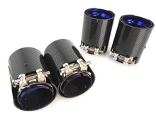 4x Carbon Fiber Exhaust Tips for BMW F80 M3 F82 M4 65-67mm pipes Gloss Blue Inner