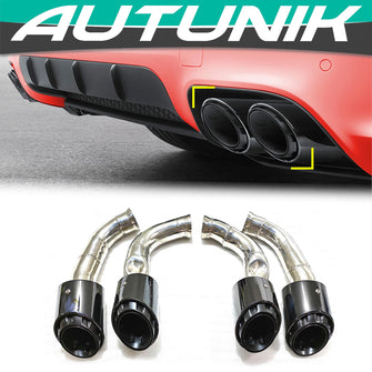 Black Exhaust Tips for Porsche Cayenne S GTS Turbo S 958 V8 2015-2017