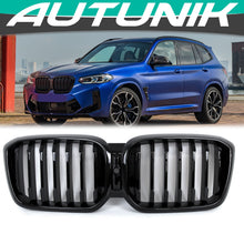 Glossy Black Front Kidney Grille Grill for BMW X3 G01 X4 G02 2022+ w/Camera