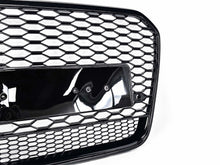 Glossy Black Front Mesh Grille Grill For Audi A6 S6 C7 2011-2014