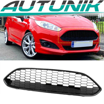 Black Honeycomb Front Bumper Grille For Ford Fiesta Zetec-S MK7 7.5 2013-2017