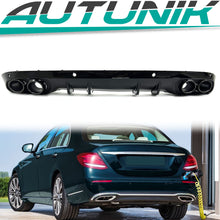 Gloss Black Rear Diffuser Exhaust Tips Mercedes C-Class W205 Sedan 2015-2021 standard bumper