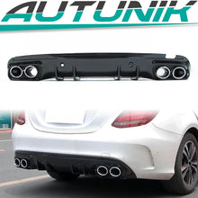 Rear Diffuser Chrome Exhaust Muffler Tips for Mercedes C Class W205 Sedan S205 Wagon AMG Bumper