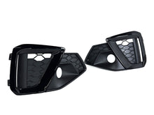 Black Front Bumper Fog Light Grilles Cover For Audi A4 S4 B9 S Line 2020+ w/ ACC