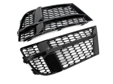 Black Front Bumper Fog Light Grilles Cover For Audi A3 S3 8V S-Line 2017-2020