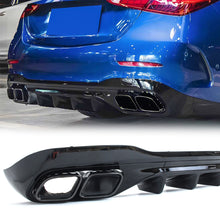 Glossy Black Diffuser Exhaust Tips for Mercedes W206 C43 Sedan AMG Bumper 22-24