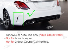Black Rear Diffuser + Silver Exhaust Tips For Mercedes  W205 S205 C43 amg line 15-21