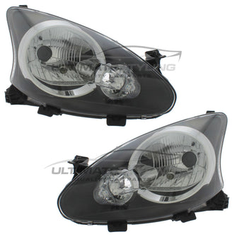 Headlights for Toyota Aygo 2005-2015 Black Inner Headlamps