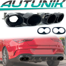 Gloss Black Muffler Exhaust Tips Pipes for Mercedes Benz A35 A45 CLA 35 45 AMG