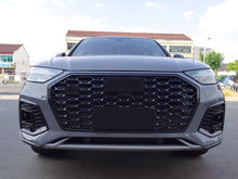 Black Front Bumper Fog Light Grilles Cover For Audi Q5 SQ5 FY S Line 2021+ w/ ACC