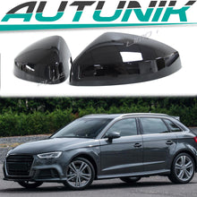 Gloss Black Mirror Covers Replace For Audi A3 S3 RS3 8V 2013-2020 w/ Lane Assist