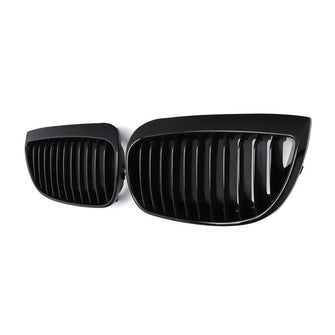 Pair Front Kidney Grille Grill Gloss Black For BMW E81 E87 1 Series 2004-2007