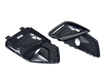 Black Front Bumper Fog Light Grilles Cover For Audi A4 S4 B9 S Line 2020+ w/ ACC