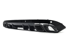 Gloss Black Rear Diffuser Exhaust Tips Mercedes C-Class W205 S205 2015-2021 standard bumper