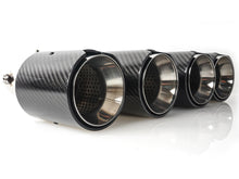 Glossy Carbon Fiber Exhaust Tips Silver for BMW G42 G20 G22 G26 G30 60-63mm pipes