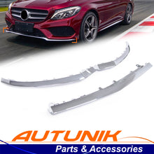 3Pcs Front Bumper Lip Moulding Trim Chrome For Mercedes C Class W205 C205 C43 AMG Line 2014-2018