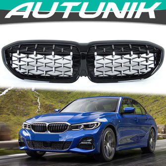 Black Diamond Front Kidney Grille Grill for BMW G20 G21 W/O Camera