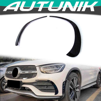 Gloss Black Front Bumper Canards Air Vent Trim for Mercedes Benz C253 X253 GLC GLC43 AMG 2020up pz41