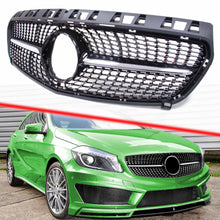 For 2012-2015 Mercedes A-Class W176 Without Camera Glossy Black Diamond Grill Front Bumper Grille pz134