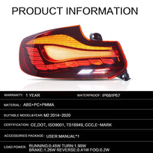 GTS Red Tail Lights W/Animation For BMW 2 Series 2014-2021 F22 F23 F87 Rear Lamps