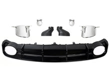 Rear Bumper Diffuser + Muffler Tips For Audi S6 A6 S-line C7.5 16-18