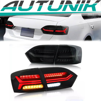 LED Sequential Smoked Rear Lights for VW Jetta 2011-2014 Tail Brake Lamps