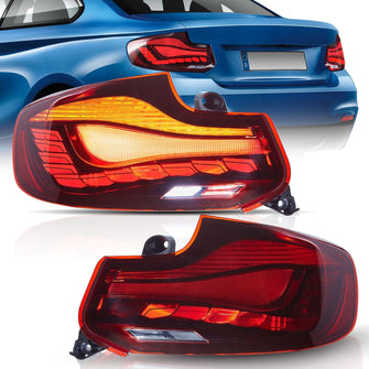 GTS Red Tail Lights W/Animation For BMW 2 Series 2014-2021 F22 F23 F87 Rear Lamps