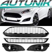 4Pcs Upper+Lower Bumper Grille Honeycomb For Ford Fiesta Zetec-S MK7 7.5 13-17