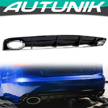 Rear Bumper Diffuser + Muffler Tips For Audi S6 A6 S-line C7.5 16-18
