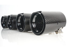 4PCS Carbon Fiber Exhaust Tips Gloss Black Perforated Inner Set for BMW M2 M3 M4 M5