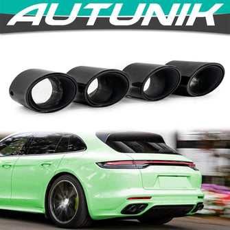 Black Exhaust Tips Muffler Pipe for Porsche Panamera 4S 2017-2022 et165
