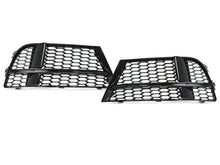Black Front Bumper Fog Light Grilles Cover For Audi A3 S3 8V S-Line 2017-2020