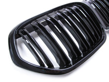 Gloss Black Dual Slats Front Bumper Kidney Grille Grill for BMW X1 F48 LCI 2020-2022 fg118