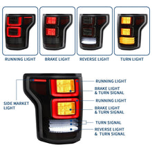 Smoked LED Tail Lights for 2015-2020 Ford F150 F-150 Yellow Turn Singal