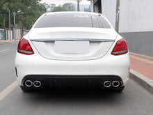 Rear Diffuser Chrome Exhaust Muffler Tips for Mercedes C Class W205 Sedan S205 Wagon AMG Bumper