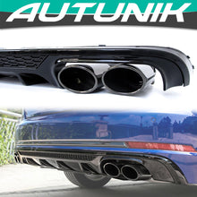 Glossy Black Rear Diffuser W/ Black Exhaust tips For Audi A4 B9 Sedan Standard Bumper17-19