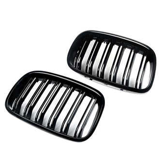 Kidney Grille Grill Gloss Black Double Slat For BMW E70 X5 E71 X6 07-13