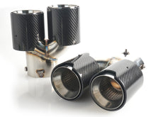 Glossy Carbon Fiber Exhaust Tips Silver for BMW G42 G20 G22 G26 G30 60-63mm pipes