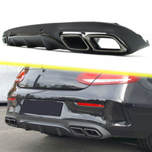 Glossy Black Rear Diffuser Exhaust Tips for Mercedes C205 A205 AMG Bumper