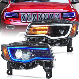 Black Clear Projector Headlight Lamp For Jeep Grand Cherokee 2014-2022