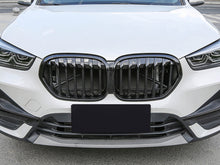 Gloss Black Single Slat Front Kidney Grille Grill for BMW X1 F48 F49 LCI 20-21