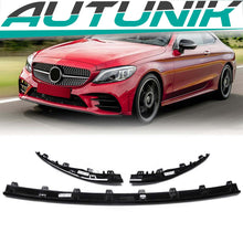 3Pcs Front Bumper Lip Moulding Trim Gloss Black For Mercedes W205 C205 S205 A205 C43 AMG Line 18+