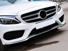 3Pcs Front Bumper Lip Moulding Trim Chrome For Mercedes C Class W205 C205 C43 AMG Line 2014-2018