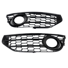 Black Front Bumper Honeycomb Fog Light Grille Cover For Audi A4 Allroad 10-15